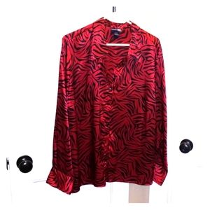 Venezia Red Zebra Print Top